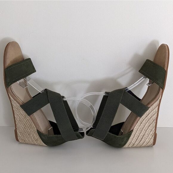 Splendid Green Suede Espadrilles Wedge Sandals Women's 8.5 - Picture 6 of 10
